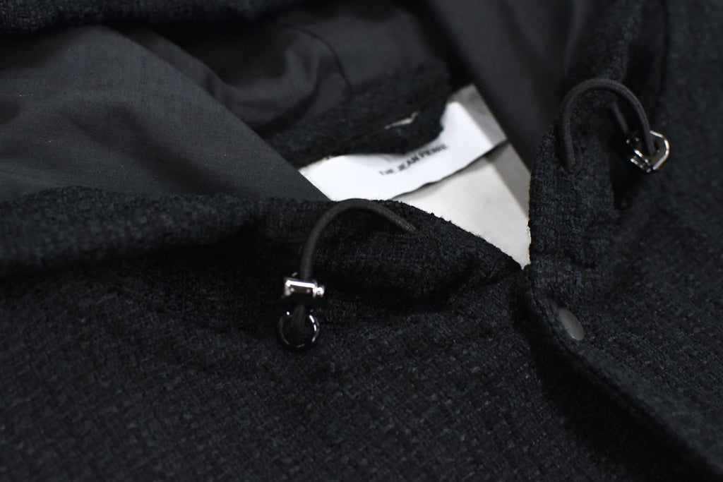 THE JEAN PIERRE / Tweed Hoodie Dove Shirt - BLACK