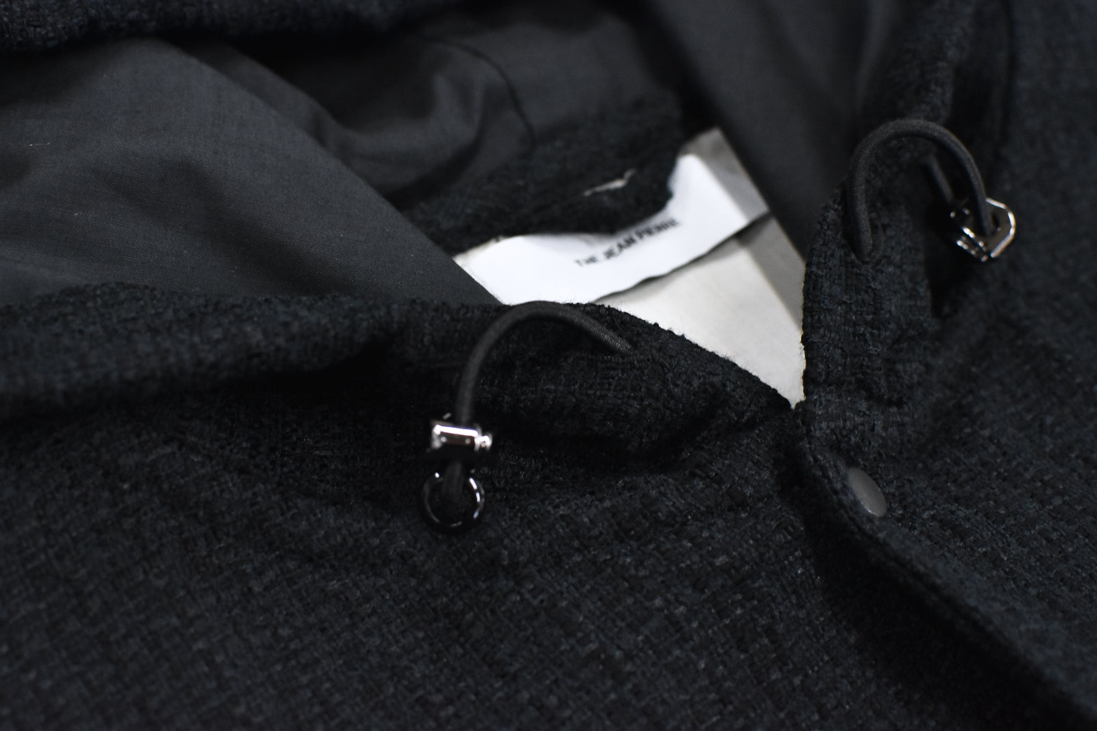 THE JEAN PIERRE / Tweed Hoodie Dove Shirt - BLACK