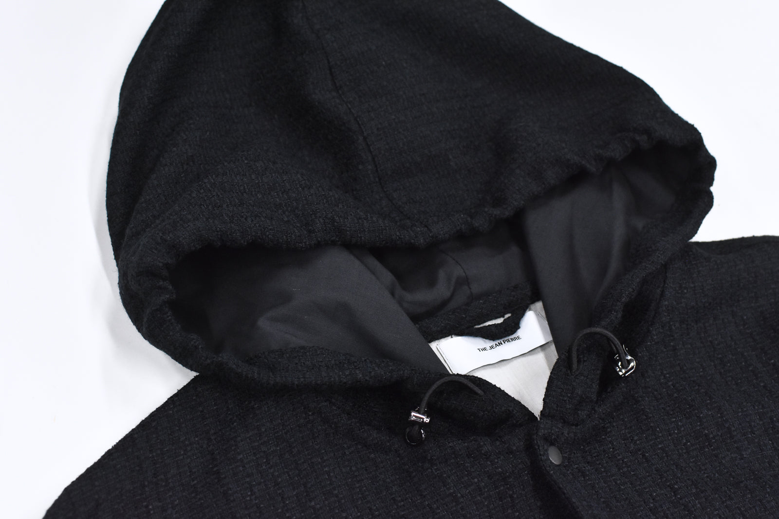THE JEAN PIERRE / Tweed Hoodie Dove Shirt - BLACK