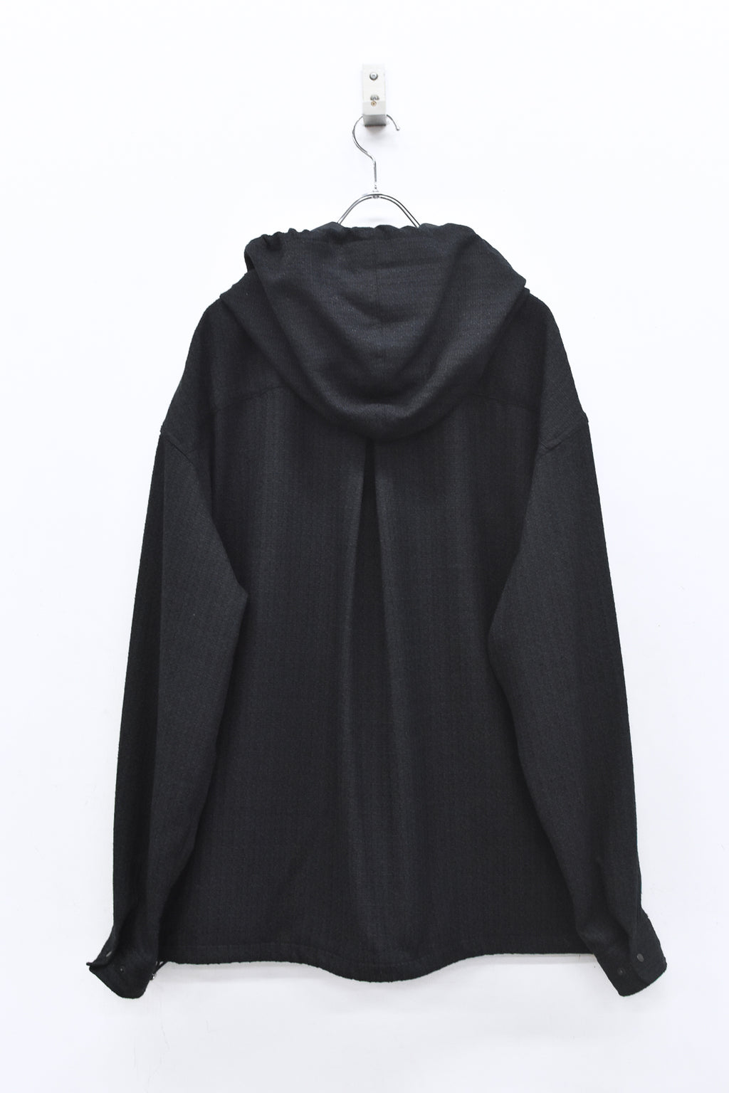 THE JEAN PIERRE / Tweed Hoodie Dove Shirt - BLACK
