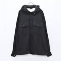 THE JEAN PIERRE / Tweed Hoodie Dove Shirt - BLACK