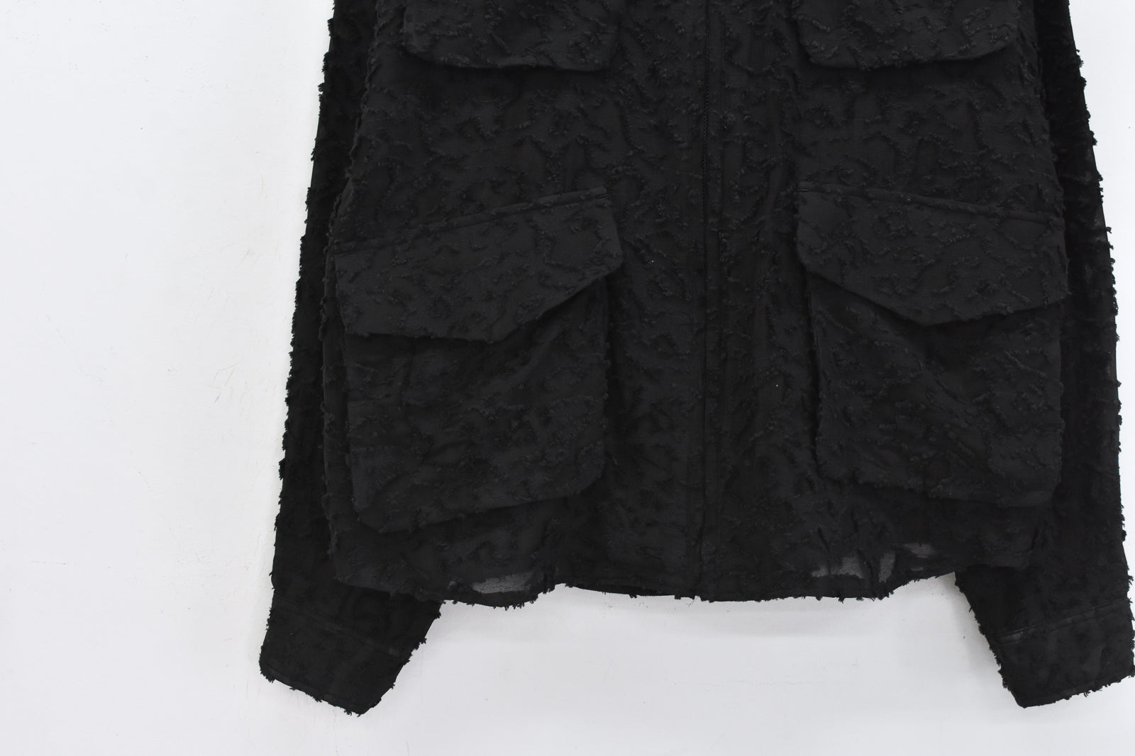 THE JEAN PIERRE / Grunge Jacquard Shirt - BLACK
