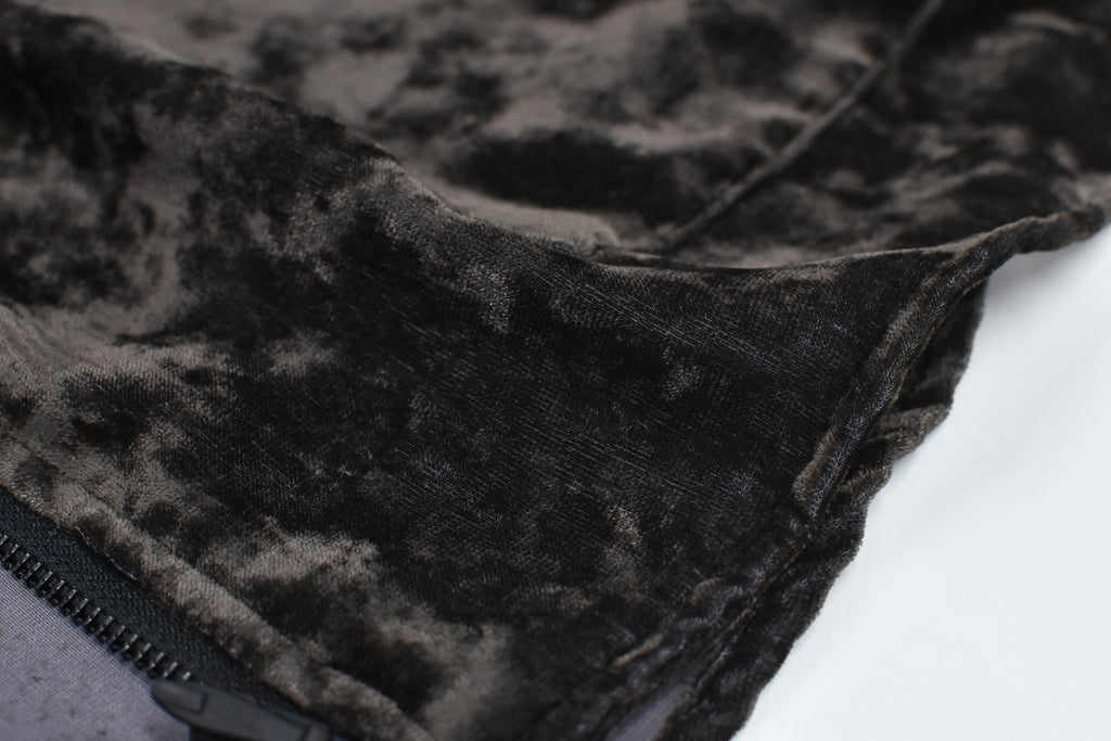 THE JEAN PIERRE / Chambray Velvet Zip Safari Shirt - FADE BLACK