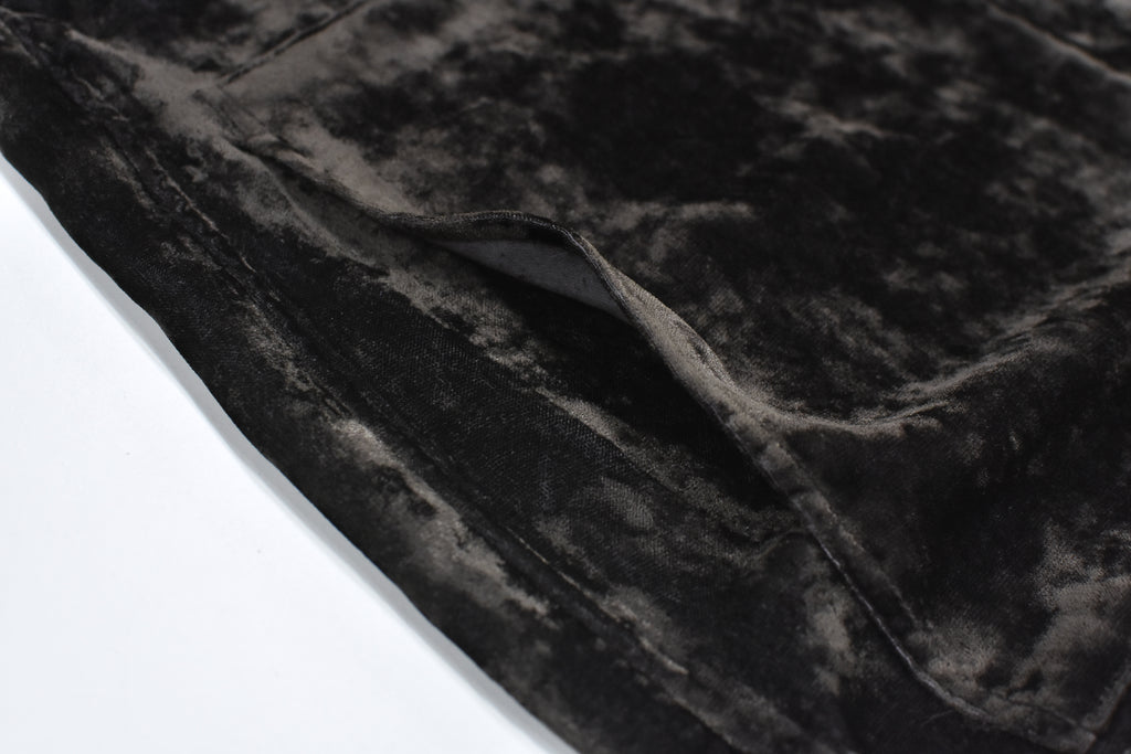 THE JEAN PIERRE / Chambray Velvet Zip Safari Shirt - FADE BLACK
