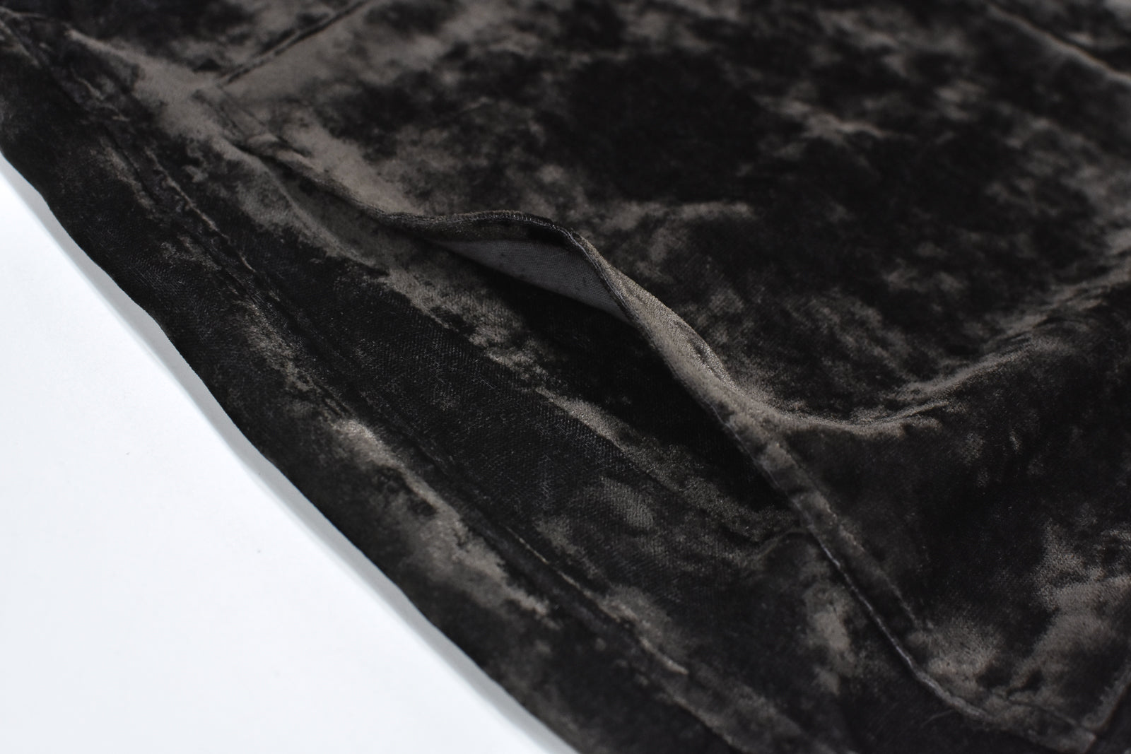 THE JEAN PIERRE / Chambray Velvet Zip Safari Shirt - FADE BLACK
