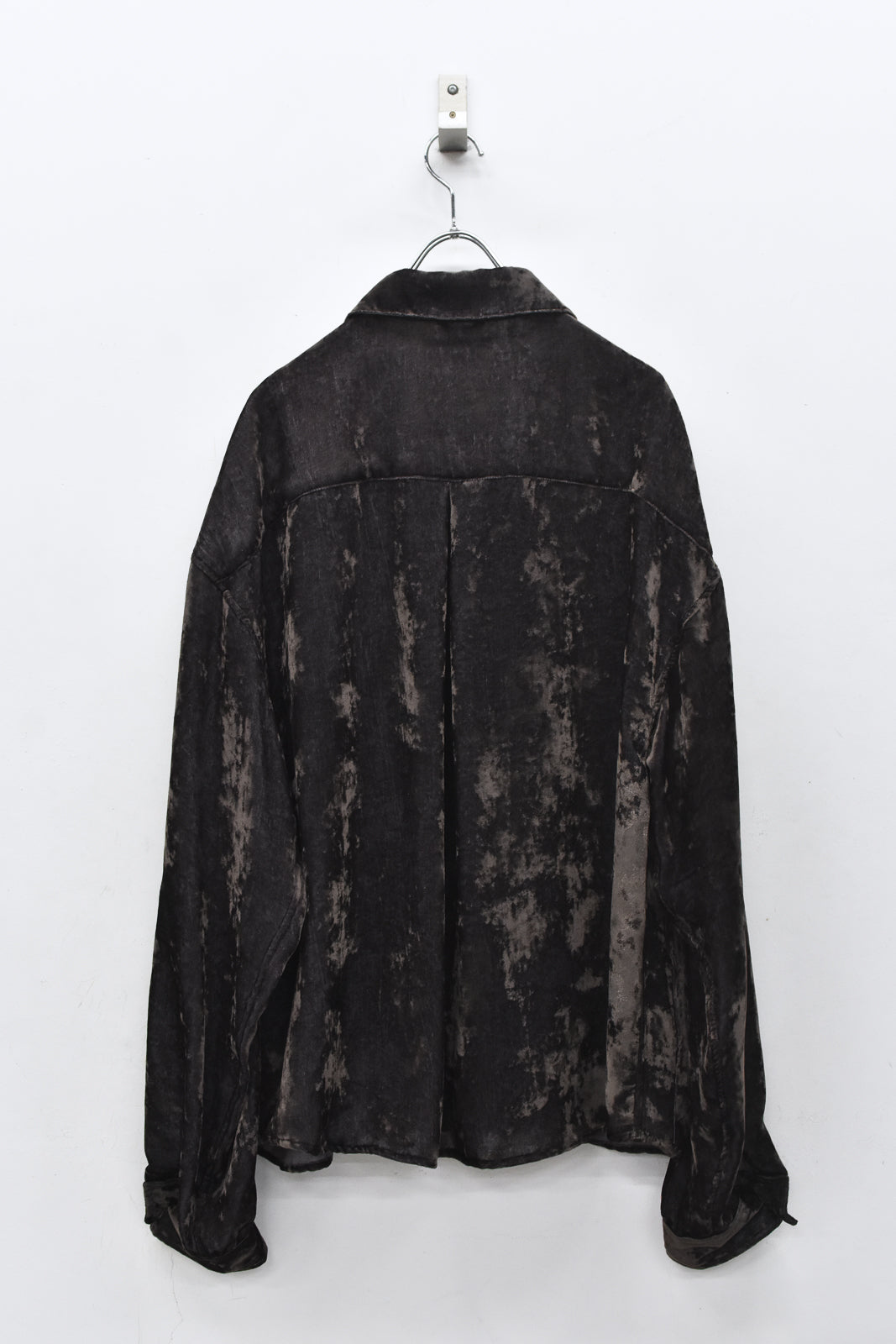 THE JEAN PIERRE / Chambray Velvet Zip Safari Shirt - FADE BLACK