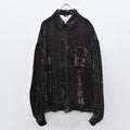 THE JEAN PIERRE / Chambray Velvet Zip Safari Shirt - FADE BLACK