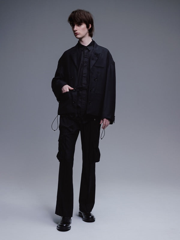 THE JEAN PIERRE / Reconstruction Silver Cargo Trouser - BLACK