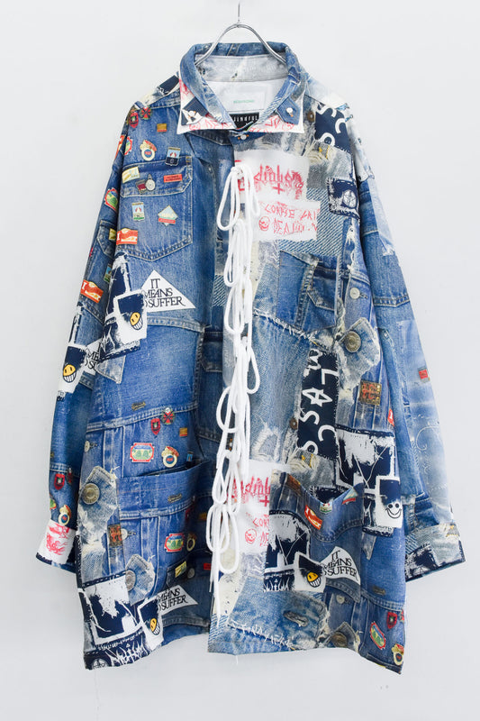 BODYSONG. / TROMPE L'OEIL DENIM PATTERN SHJ JUV - BLUE