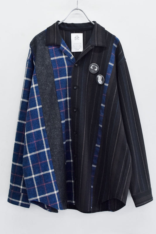 STOF / MIX STRIPE SHIRTS - BLACK