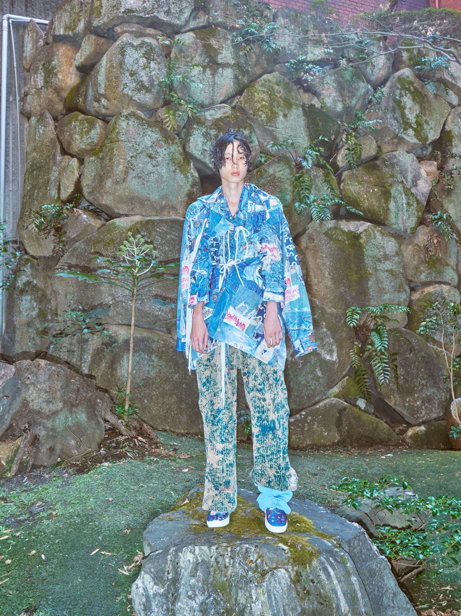 BODYSONG. / TROMPE L'OEIL DENIM PATTERN SHJ JUV - BLUE