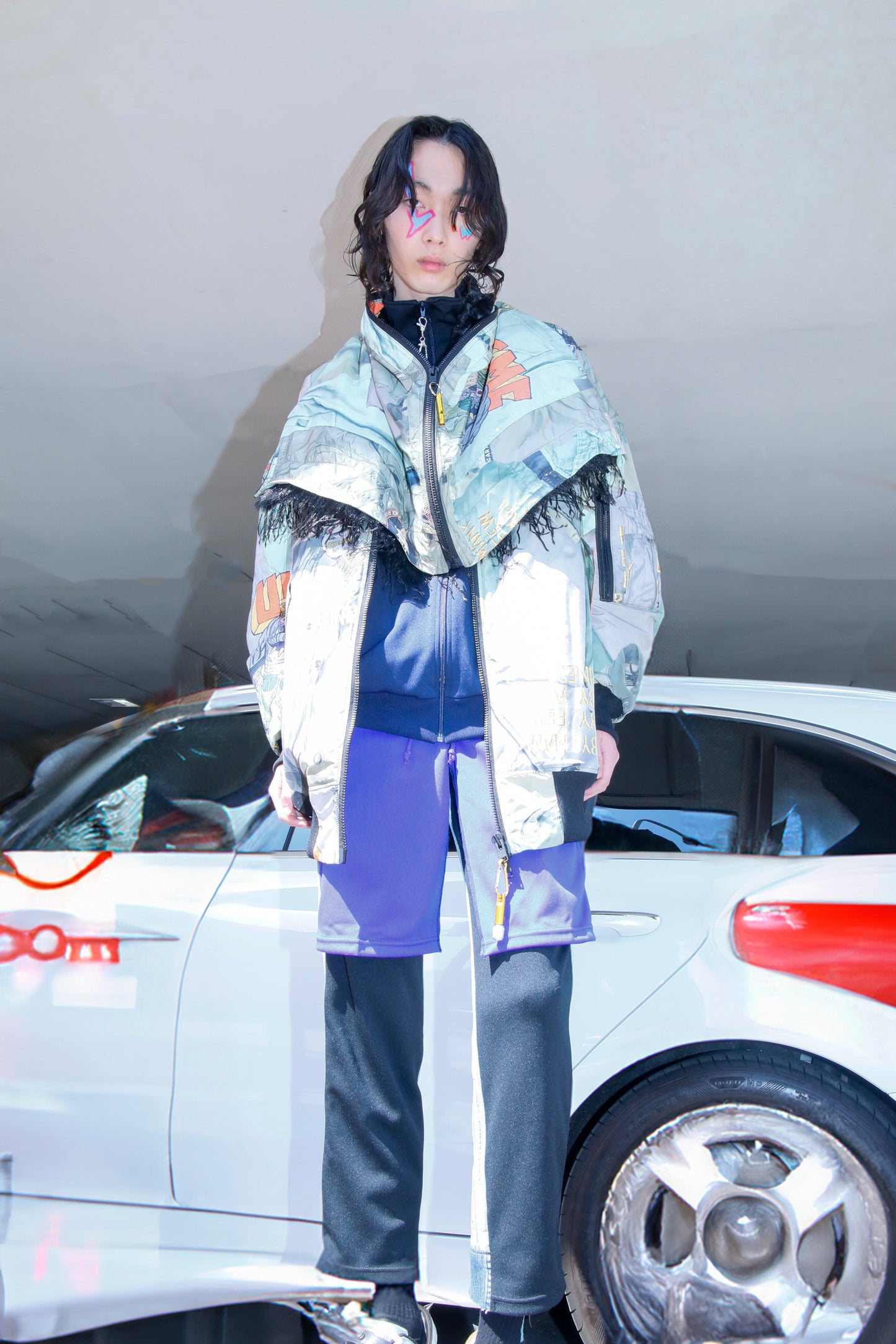 BODYSONG. / 先行予約 REF COATED VDENIM B + LAYERED JERSEY - BLUE