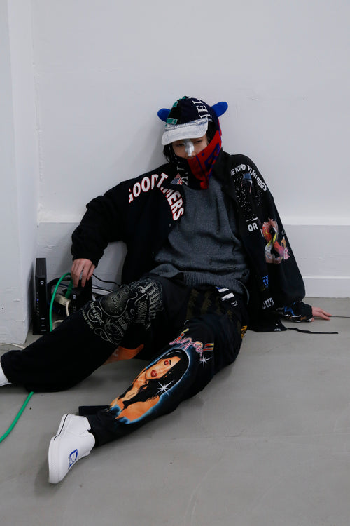 BODYSONG. / DECONSTRUCTED / RECONSTRUCTED VINTAGE T/COACH JACKET - BLACK