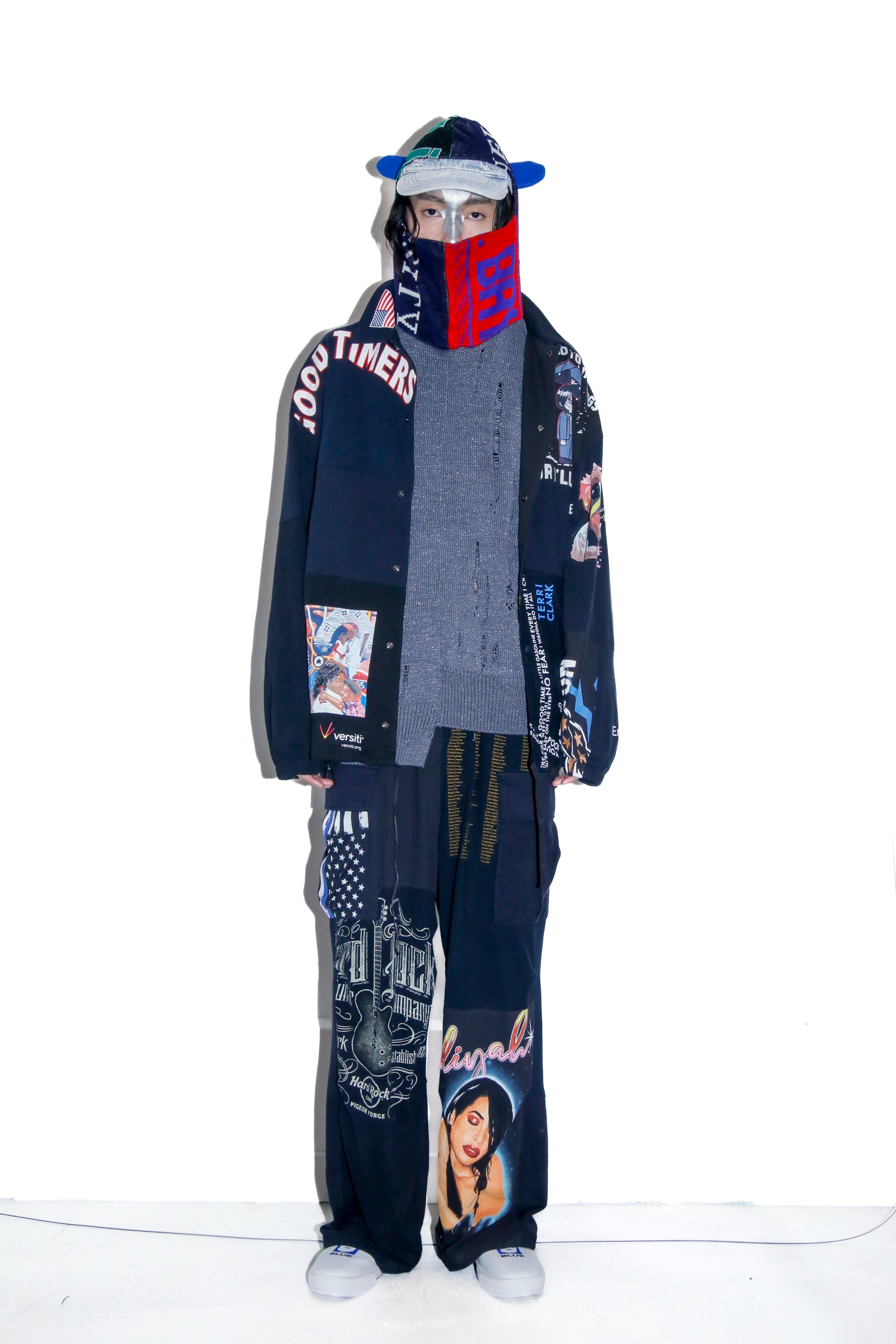 BODYSONG. / DECONSTRUCTED / RECONSTRUCTED VINTAGE T/COACH JACKET - BLACK