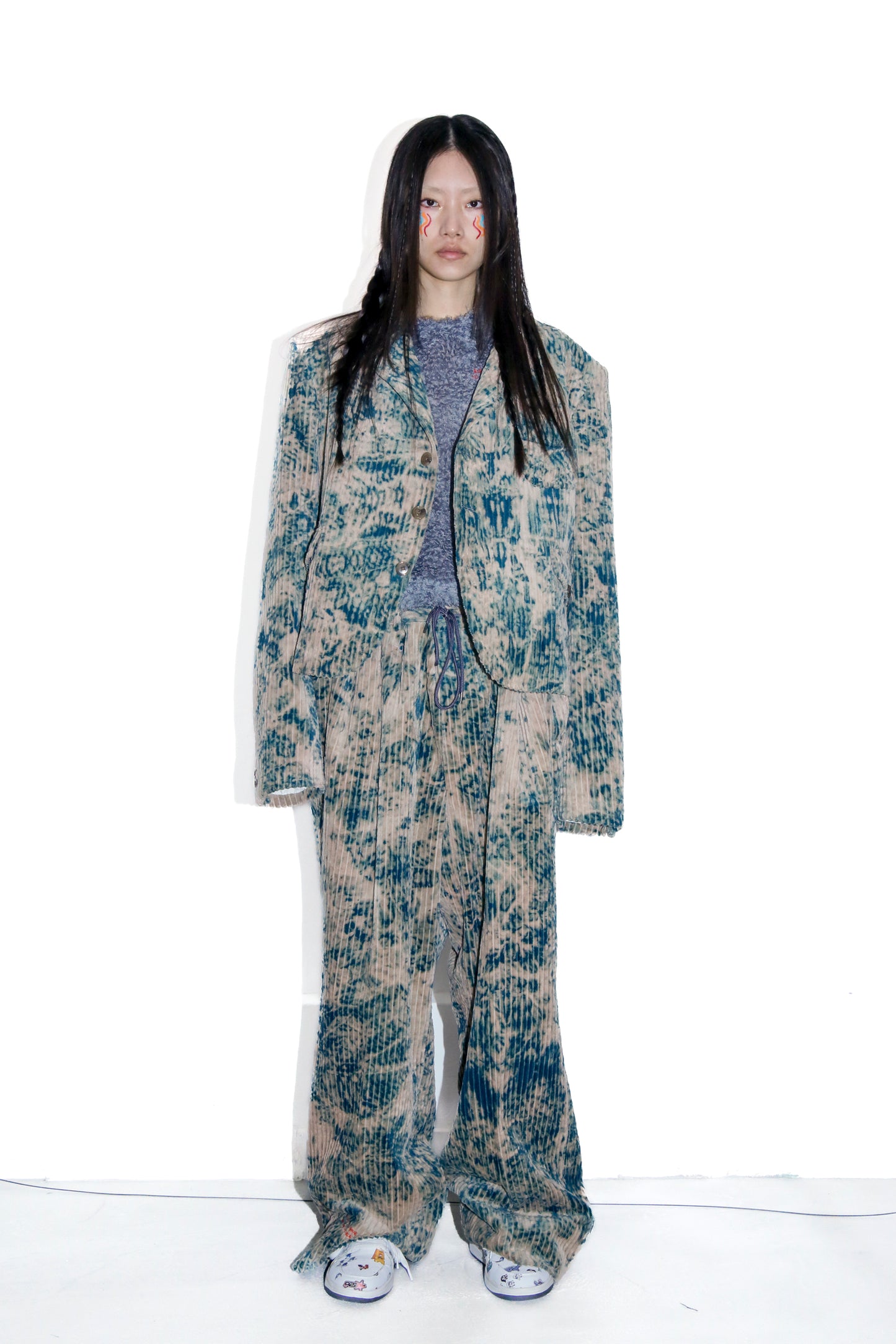 BODYSONG. / 先行予約 LARGEST SIZE TIE-DYE BLEACH TROUSERS - GREEN