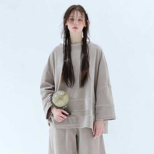 BEDSIDEDRAMA / 先行予約  Pattern Switch Pullover - BEIGE