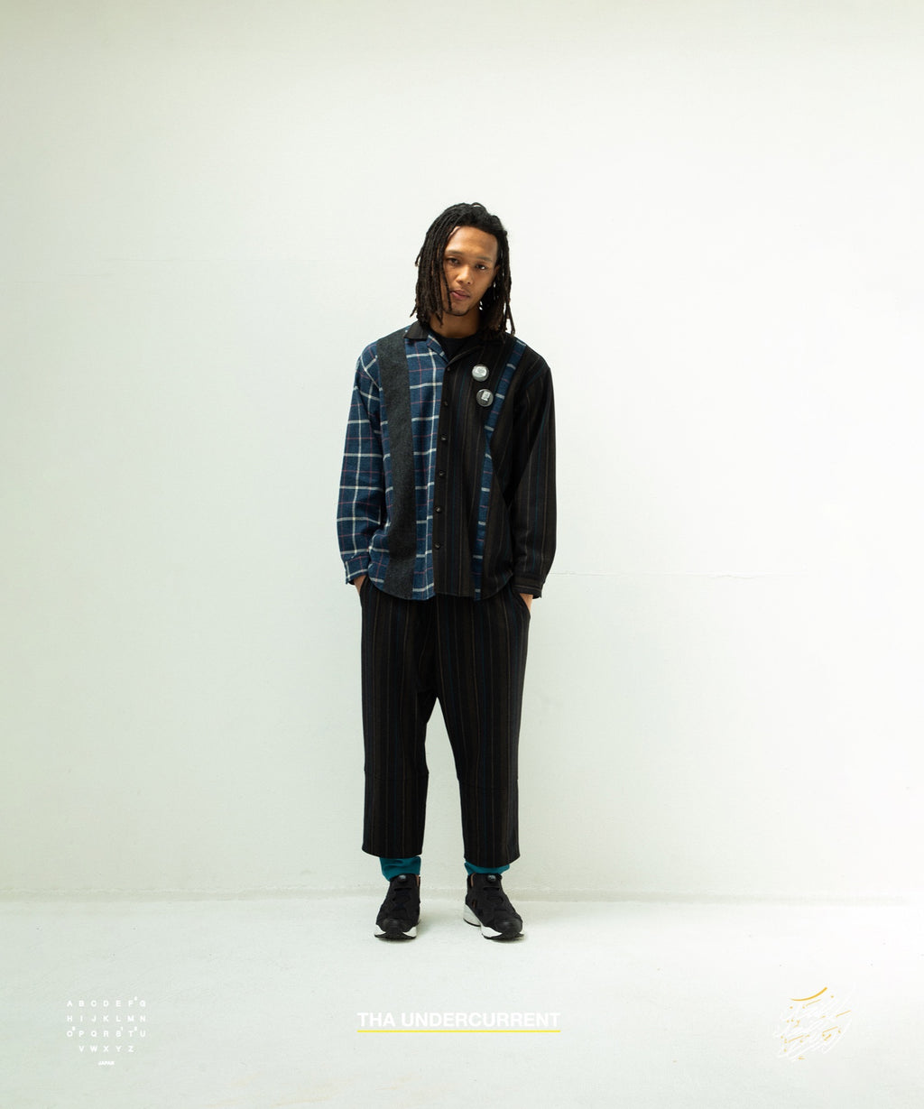 STOF / MIX STRIPE SHIRTS - BLACK