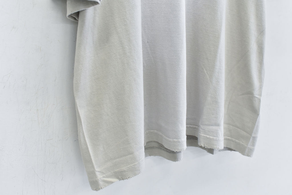 THE JEAN PIERRE / Signature Pigment dye Grunge Destroy SS TEE - INK WHITE