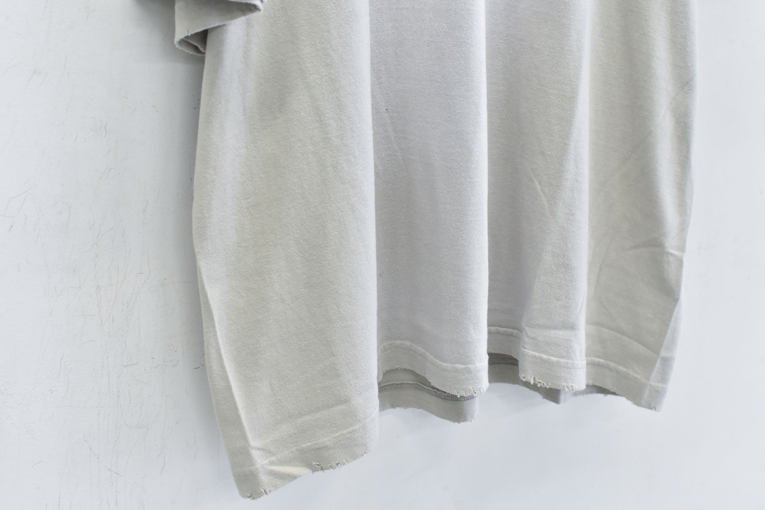 THE JEAN PIERRE / Signature Pigment dye Grunge Destroy SS TEE - INK WHITE