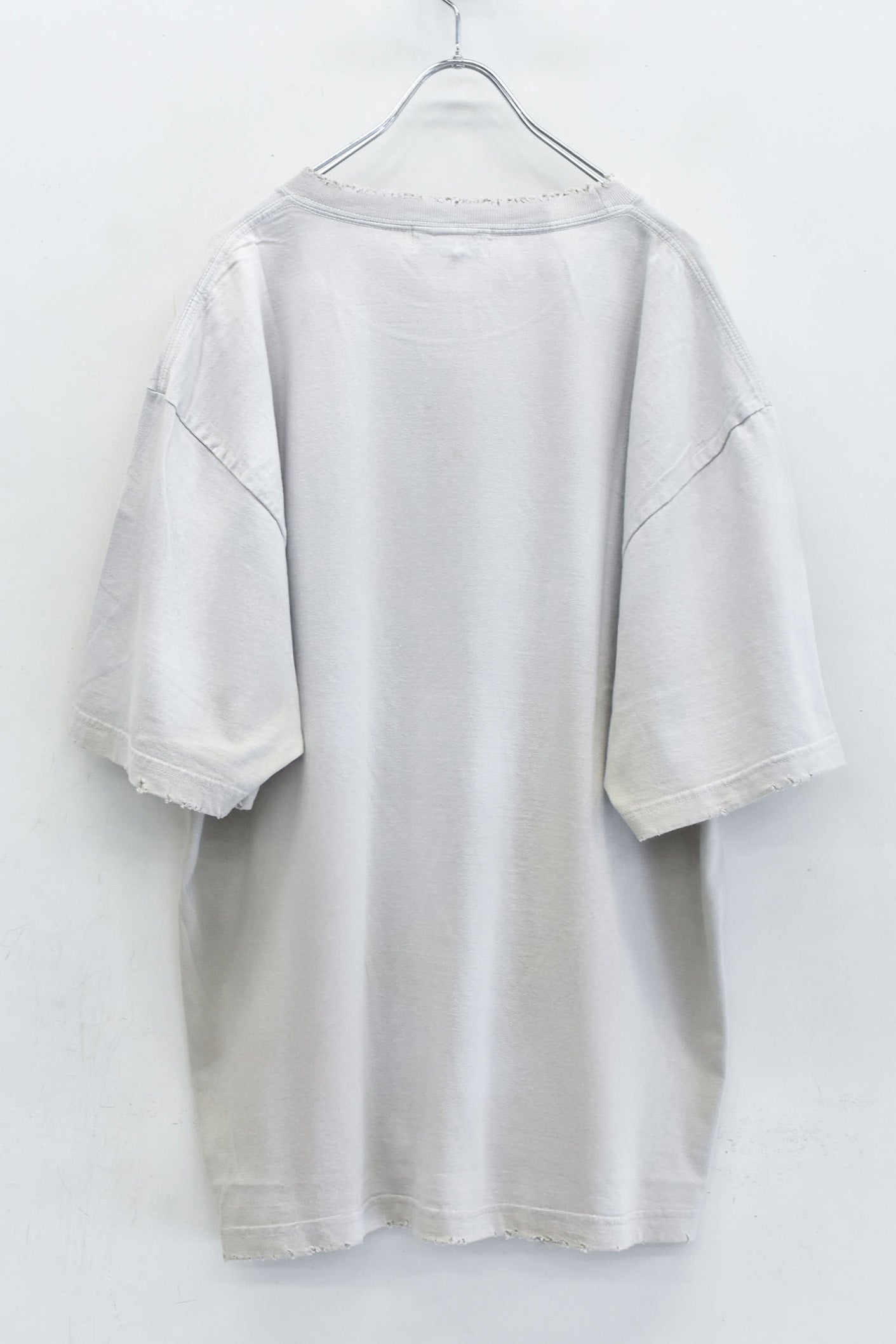 THE JEAN PIERRE / Signature Pigment dye Grunge Destroy SS TEE - INK WHITE