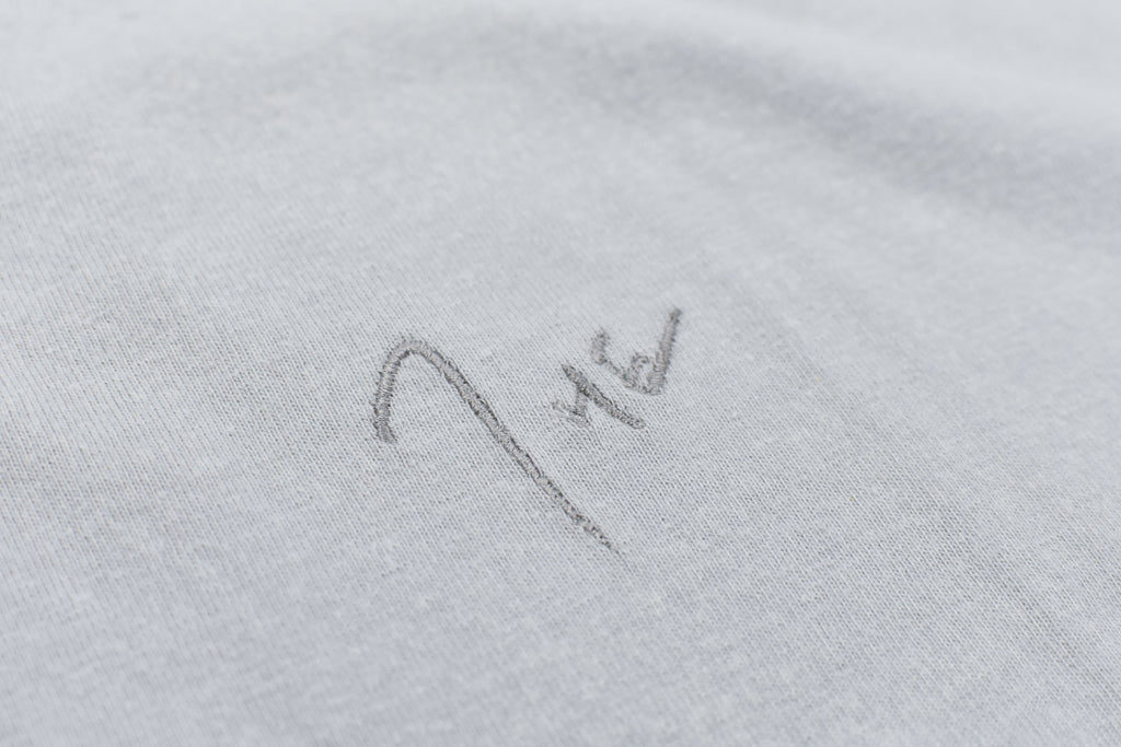 THE JEAN PIERRE / Signature Pigment dye Grunge Destroy SS TEE - INK WHITE