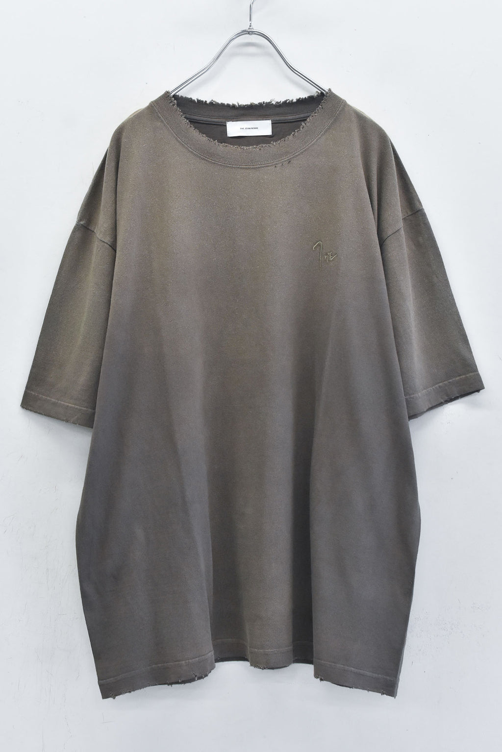 THE JEAN PIERRE / Signature Pigment dye Grunge Destroy SS TEE - DARK CHOCO
