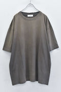 THE JEAN PIERRE / Signature Pigment dye Grunge Destroy SS TEE - DARK CHOCO