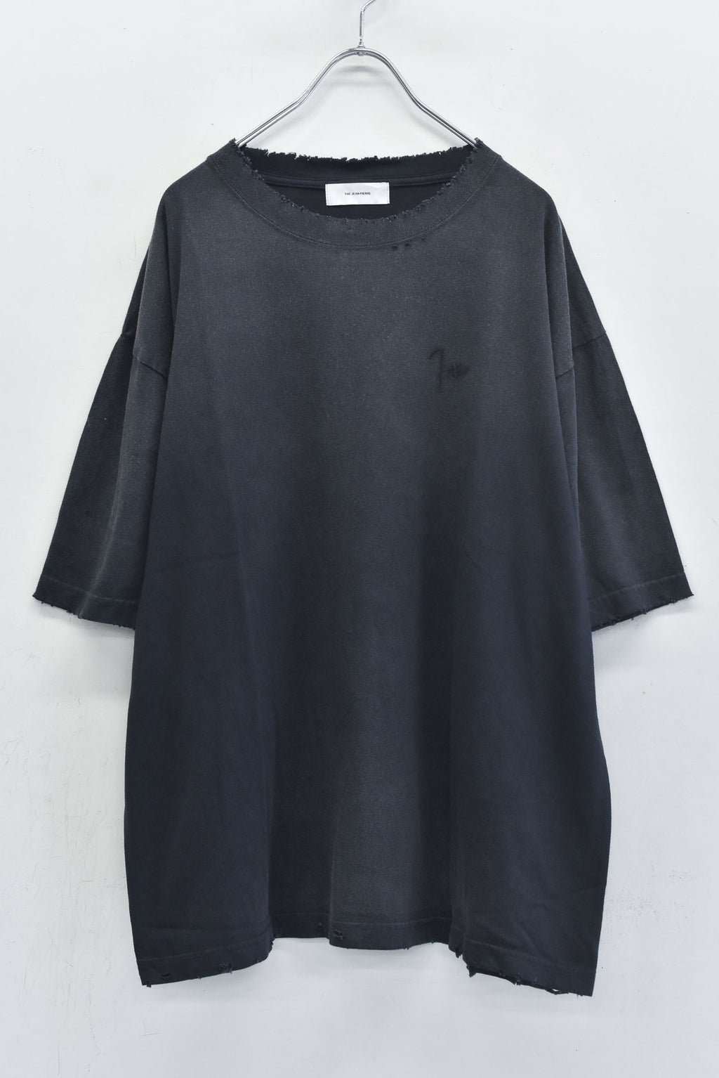 THE JEAN PIERRE / Signature Pigment dye Grunge Destroy SS TEE - FADE BLK
