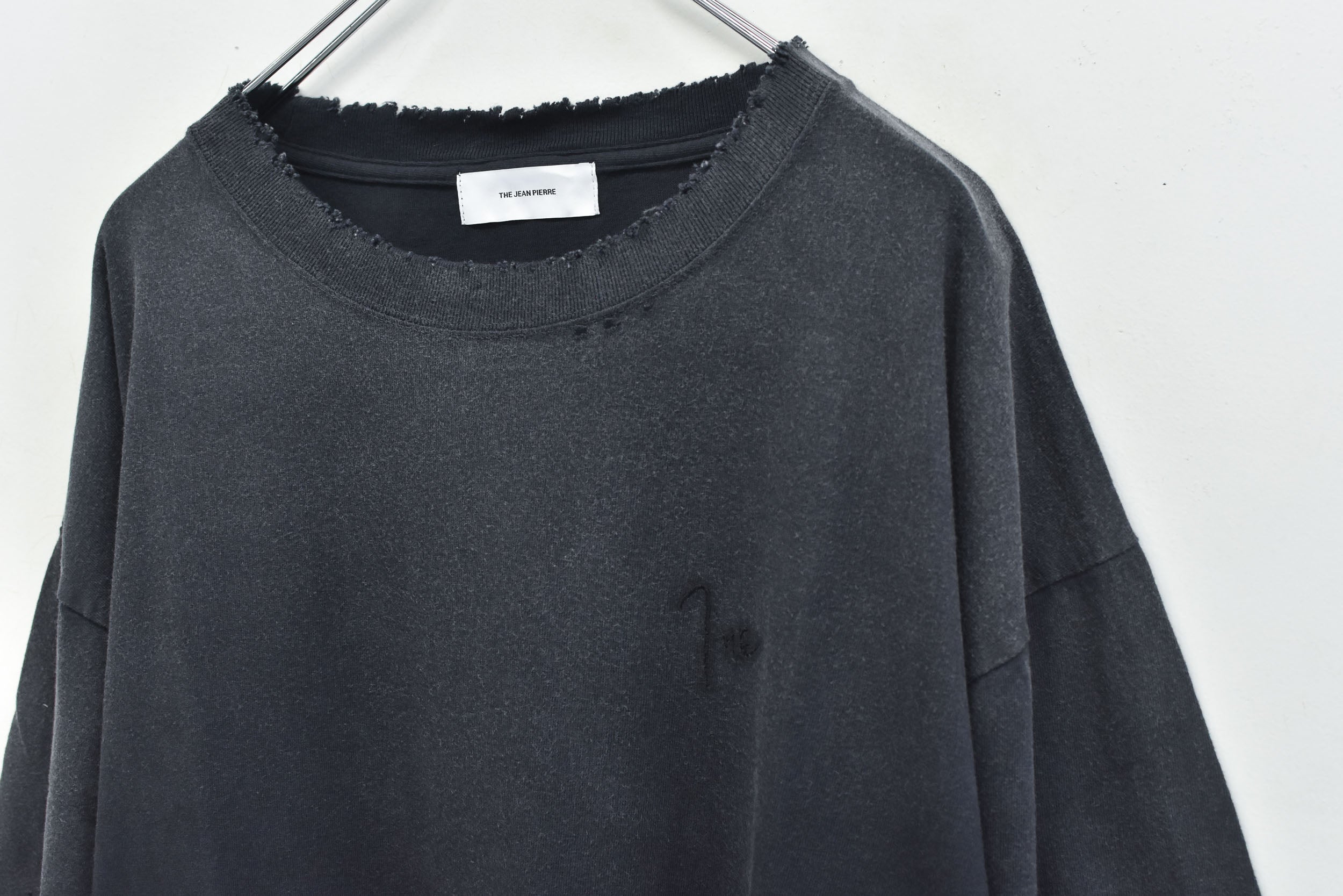 THE JEAN PIERRE / Signature Pigment dye Grunge Destroy SS TEE - FADE BLK
