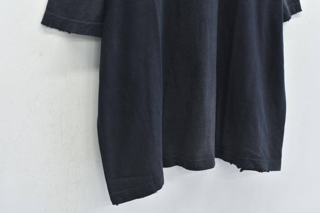 THE JEAN PIERRE / Signature Pigment dye Grunge Destroy SS TEE - FADE BLK