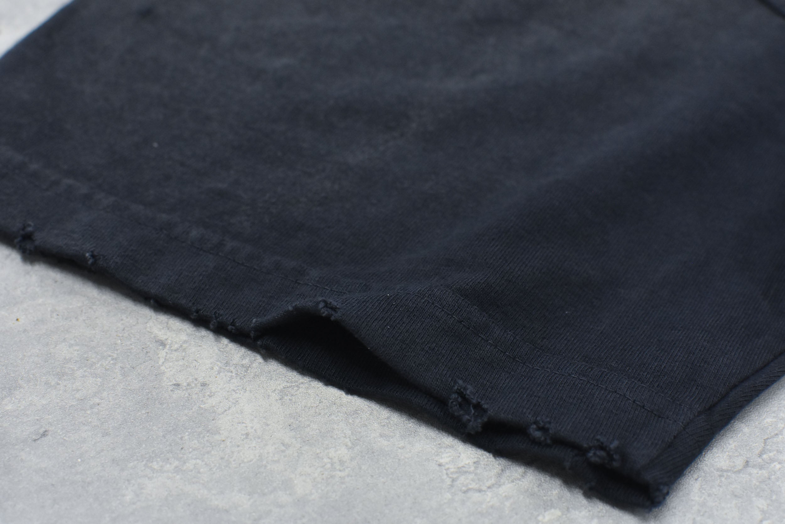 THE JEAN PIERRE / Signature Pigment dye Grunge Destroy SS TEE - FADE BLK
