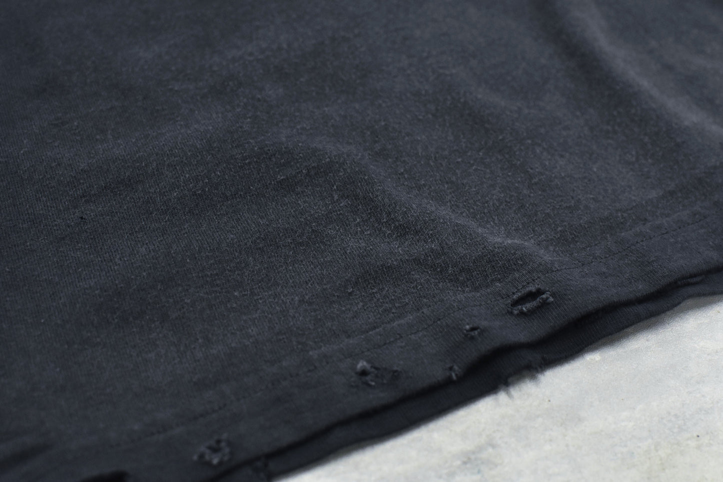 THE JEAN PIERRE / Signature Pigment dye Grunge Destroy SS TEE - FADE BLK