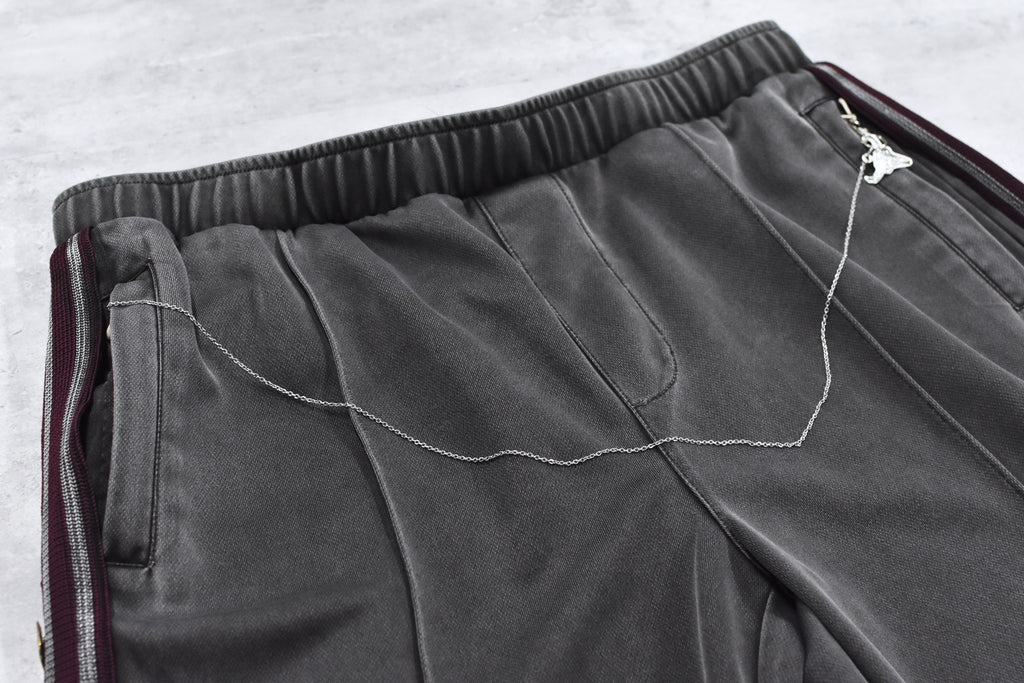 BODYSONG. / PIGMENT-DYED DISTRESSED TRACK TROUSERS - GREY