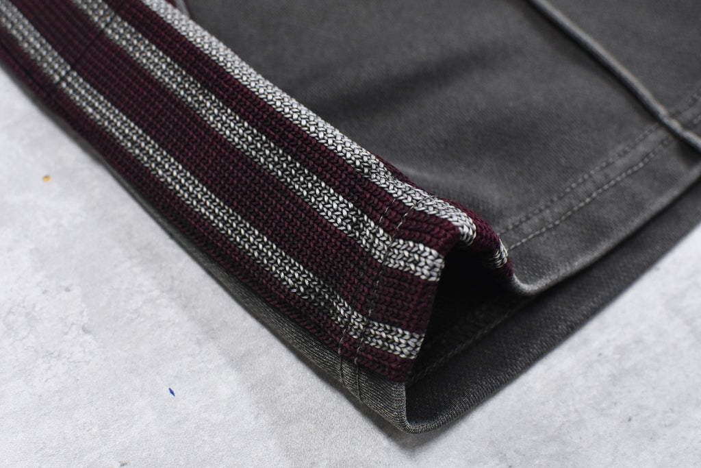 BODYSONG. / PIGMENT-DYED DISTRESSED TRACK TROUSERS - GREY