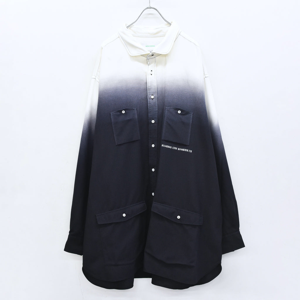 BODYSONG. / BEAUTIFUL GRADIENT DEFORMATION SHIRT - WHITE