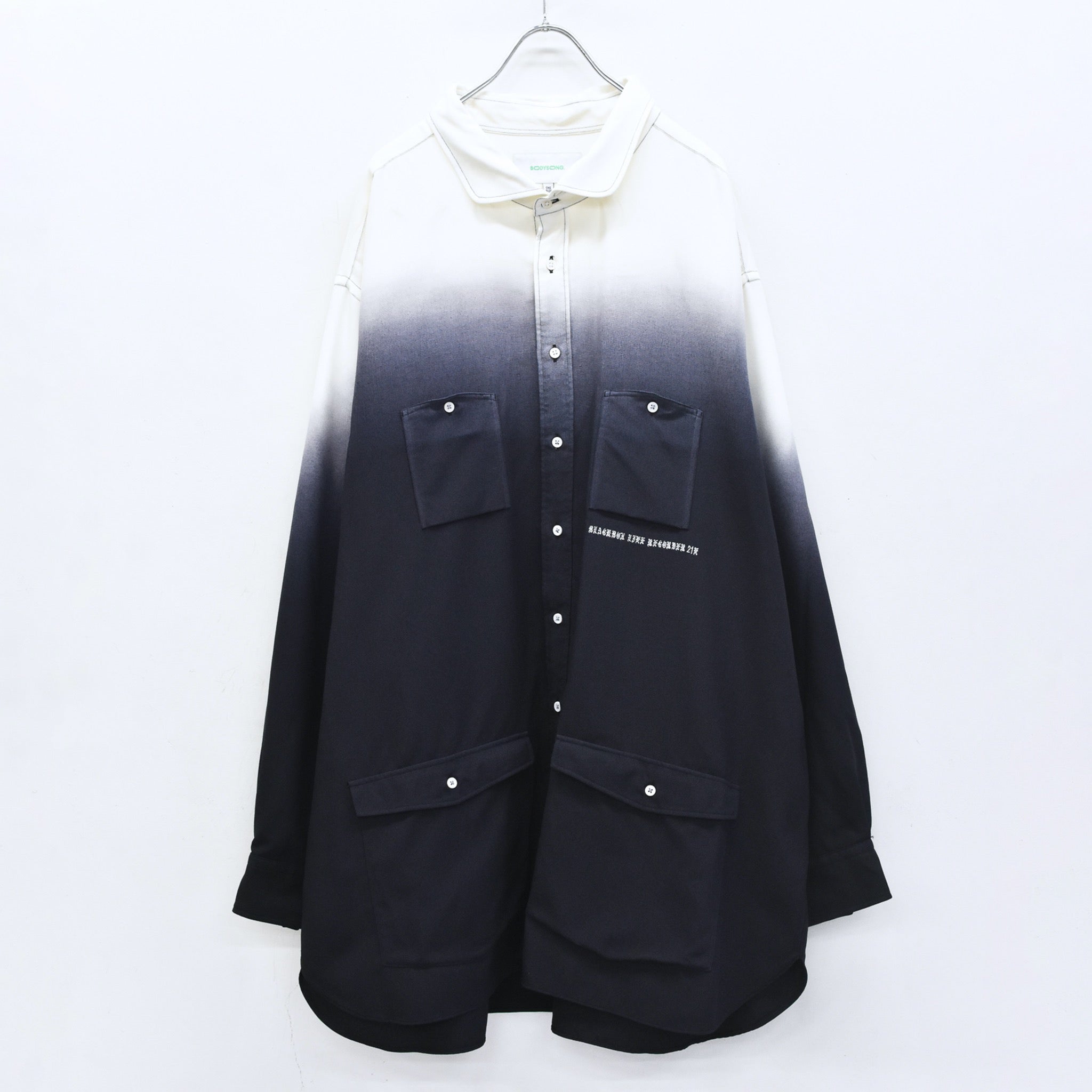 BODYSONG. / BEAUTIFUL GRADIENT DEFORMATION SHIRT - WHITE