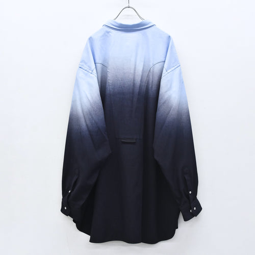 BODYSONG. / BEAUTIFUL GRADIENT DEFORMATION SHIRT - BLUE