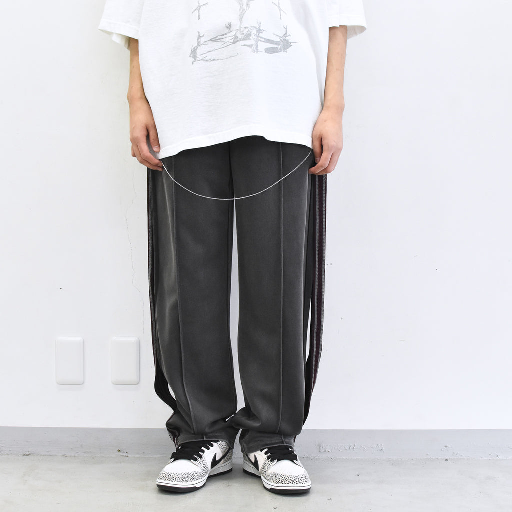 BODYSONG. / PIGMENT-DYED DISTRESSED TRACK TROUSERS - GREY
