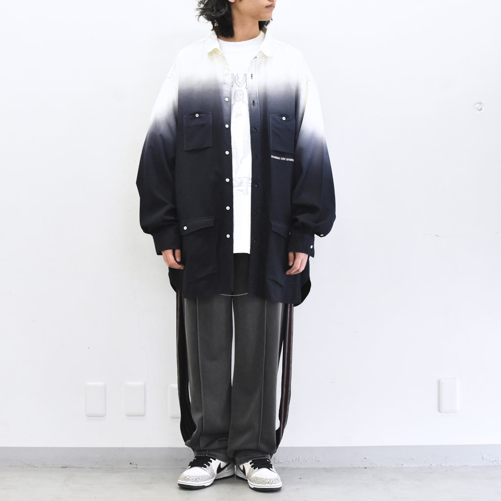BODYSONG. / BEAUTIFUL GRADIENT DEFORMATION SHIRT - WHITE