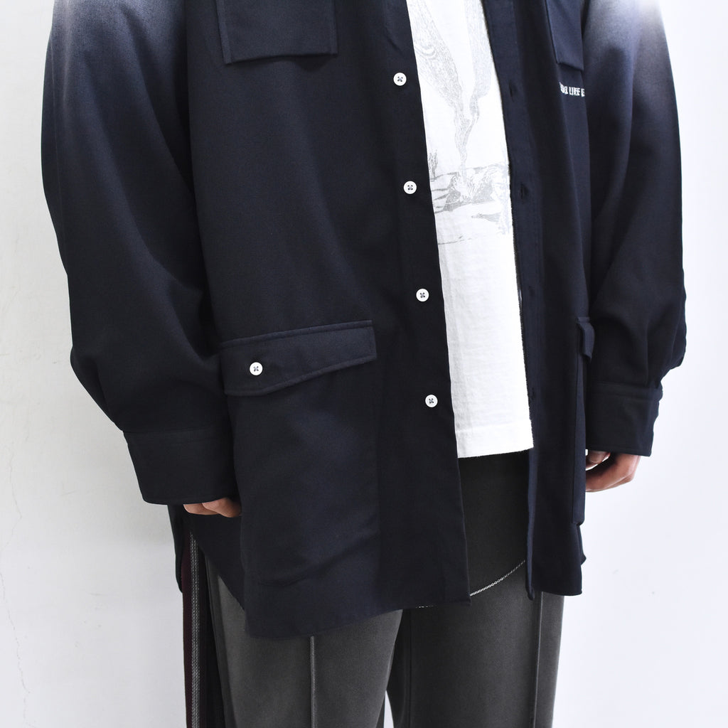 BODYSONG. / BEAUTIFUL GRADIENT DEFORMATION SHIRT - WHITE