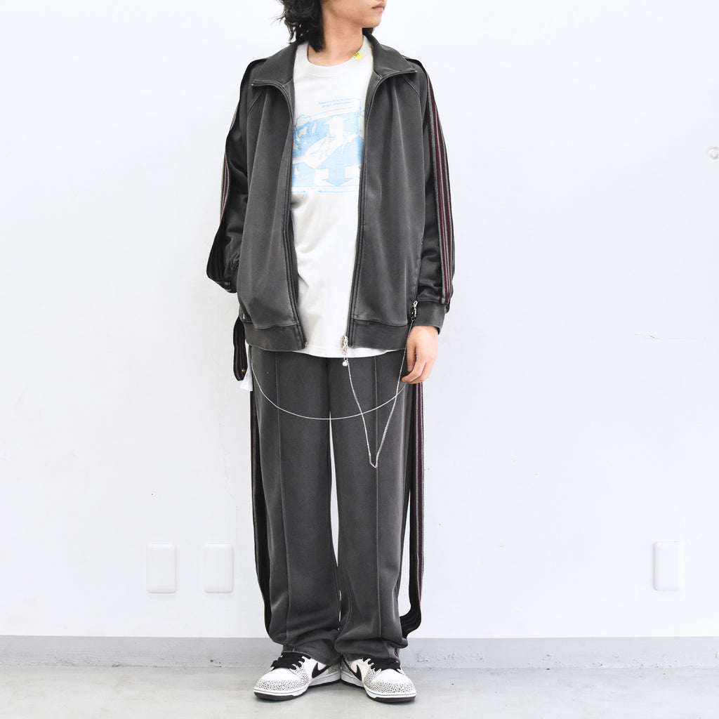 BODYSONG. / PIGMENT-DYED DISTRESSED TRACK JACKET - GREY