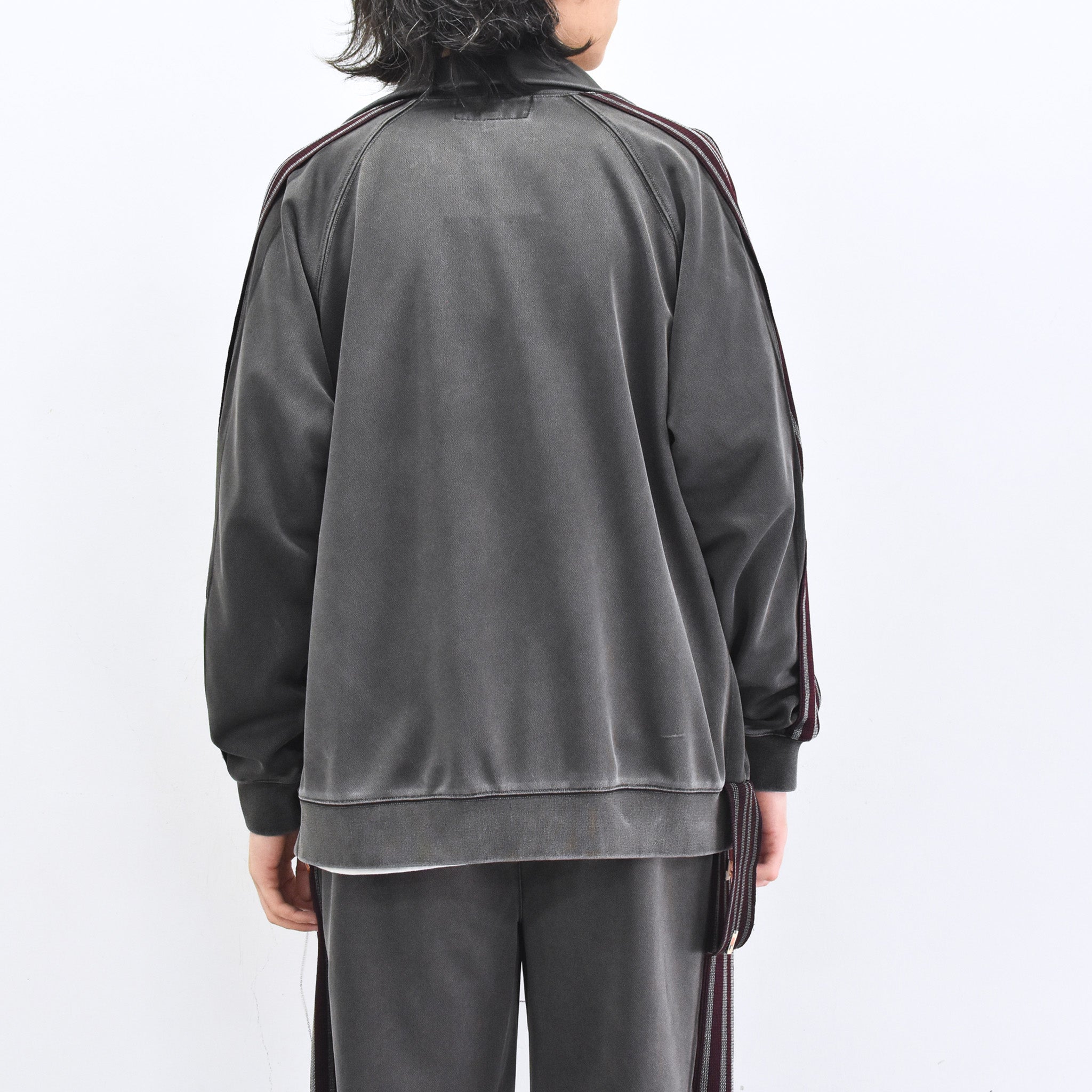 BODYSONG. / PIGMENT-DYED DISTRESSED TRACK JACKET - GREY