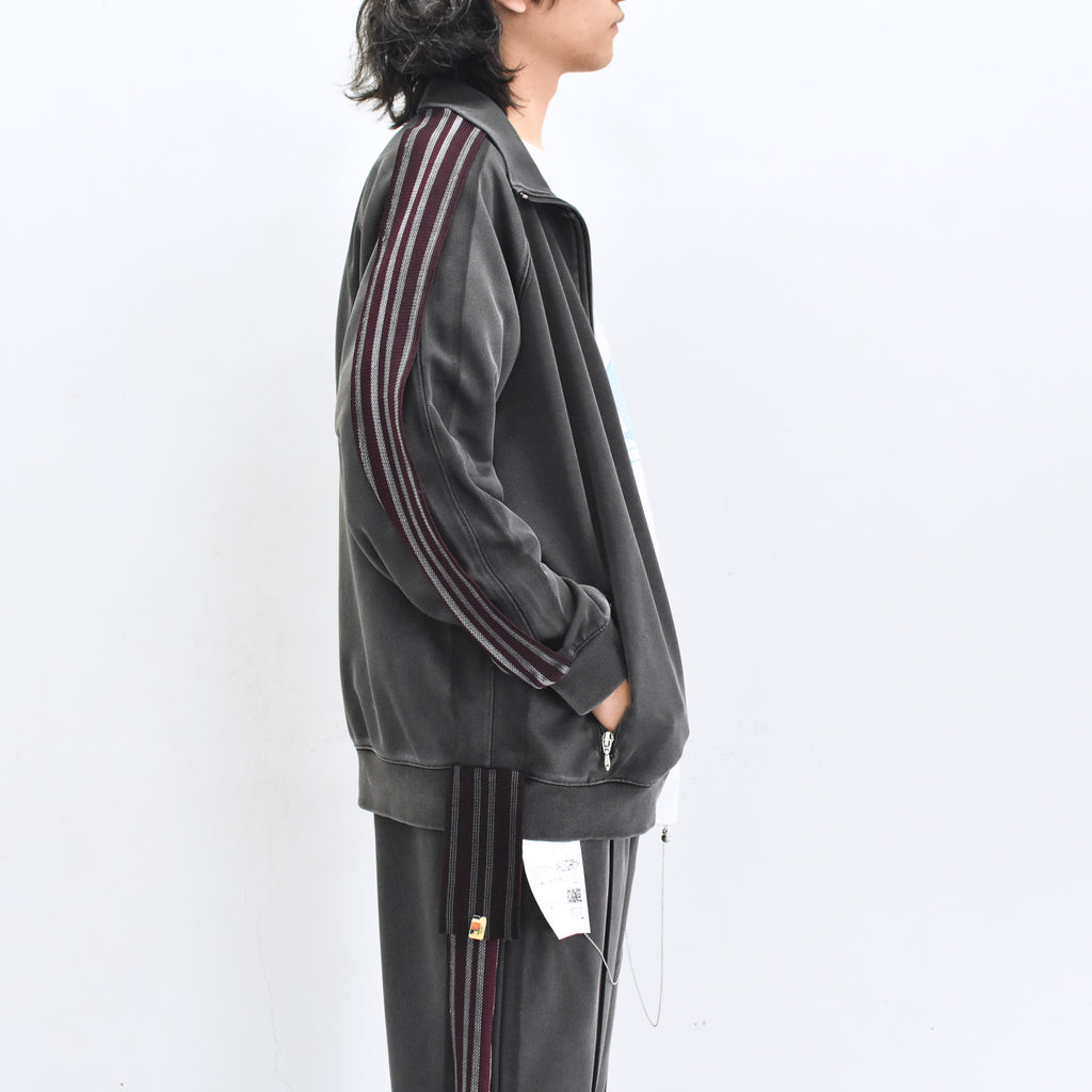 BODYSONG. / PIGMENT-DYED DISTRESSED TRACK JACKET - GREY