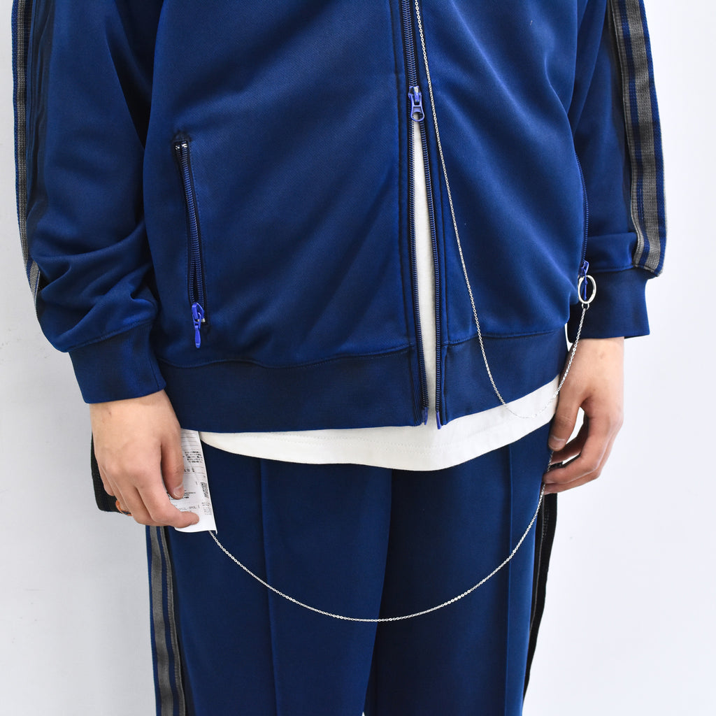 BODYSONG. / PIGMENT-DYED DISTRESSED TRACK JACKET - BLUE
