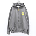BODYSONG. / GLITCH EMBROIDERY DISTRESSED HOODIE/BTC - BLACK