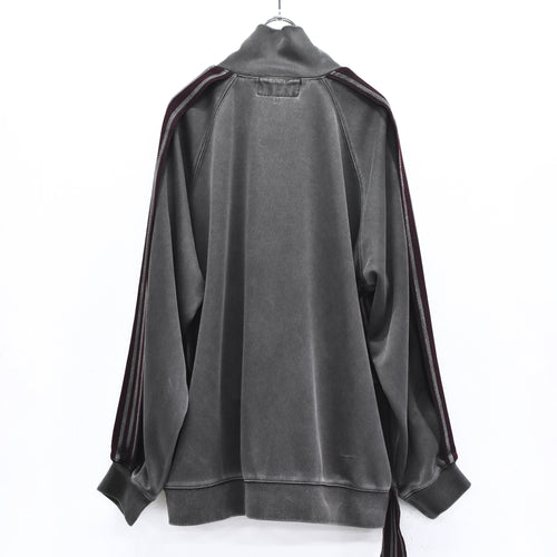 BODYSONG. / PIGMENT-DYED DISTRESSED TRACK JACKET - GREY