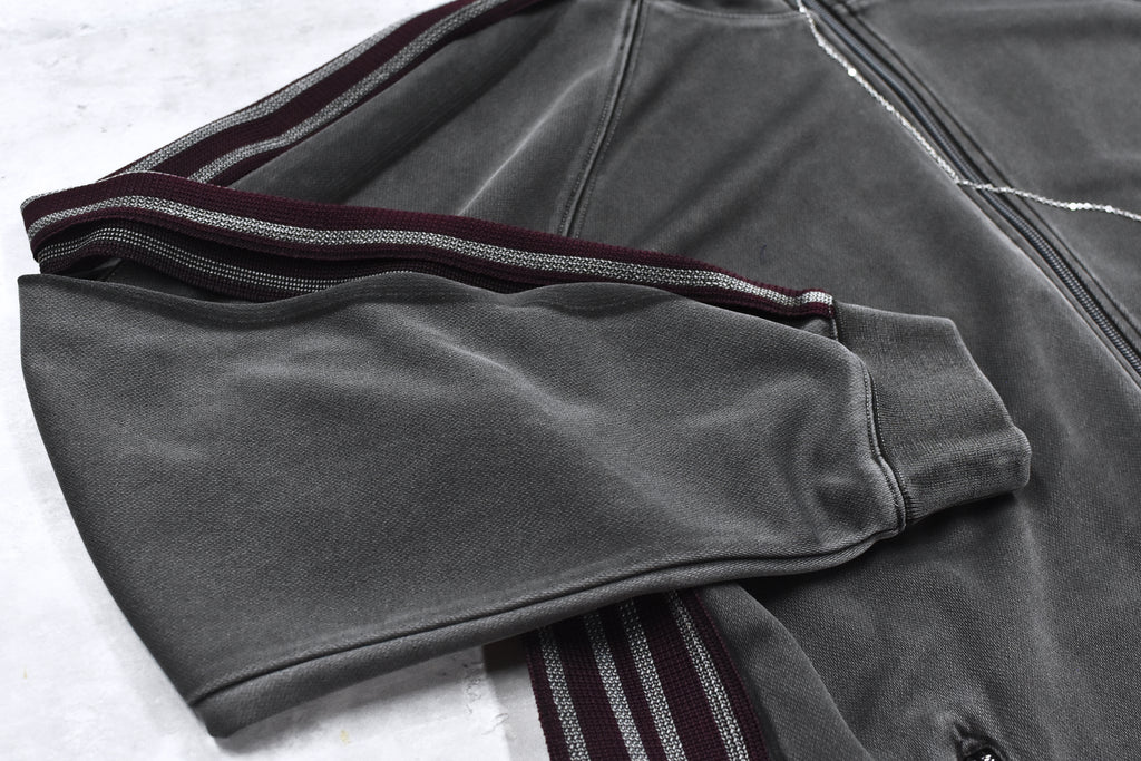 BODYSONG. / PIGMENT-DYED DISTRESSED TRACK JACKET - GREY