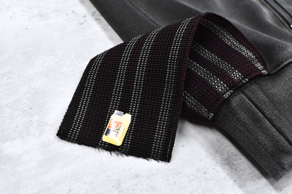 BODYSONG. / PIGMENT-DYED DISTRESSED TRACK JACKET - GREY