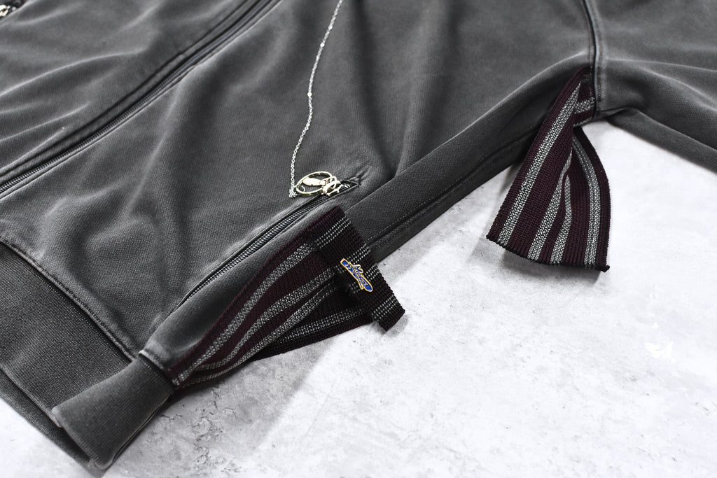 BODYSONG. / PIGMENT-DYED DISTRESSED TRACK JACKET - GREY