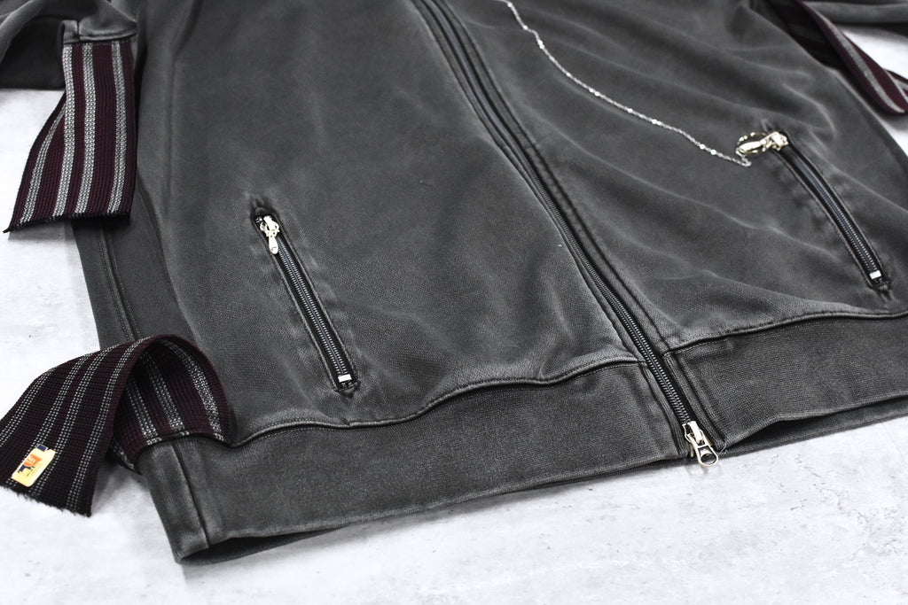 BODYSONG. / PIGMENT-DYED DISTRESSED TRACK JACKET - GREY